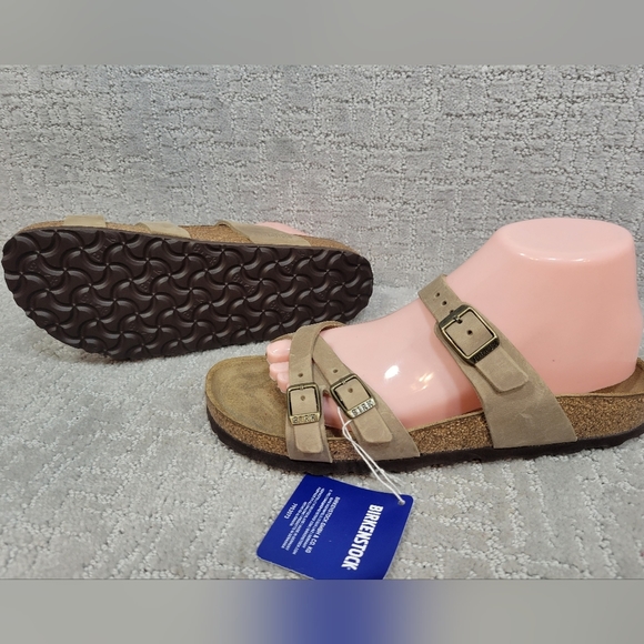 BIRKENSTOCK Mayari Unisex Size 40 US L9 M7 Brown Leather Slip On Sandals - Picture 3 of 10